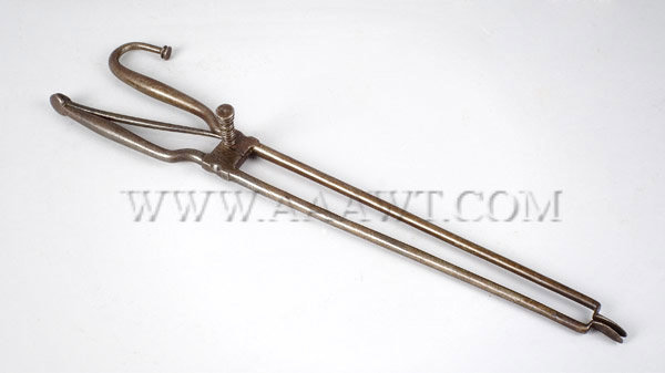 Pipe Tongs, Ember Tongs, Wrought Iron, File Work
Eighteenth Century, entire view